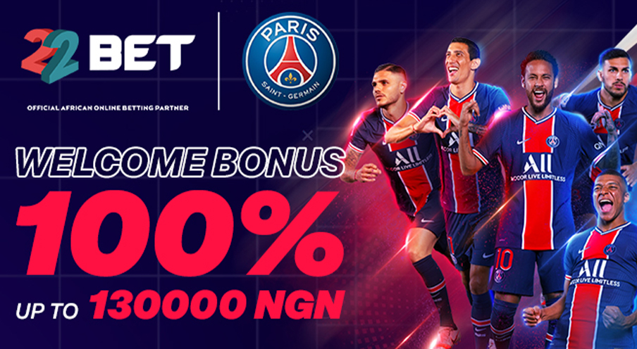 Get a 100% Deposit Bonus and place Sports Bets on 22Bet